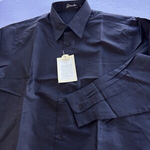 Shinawatra 100% Thai Silk Dress Shirt Mens Medium NWT Black Long Sleeve Formal